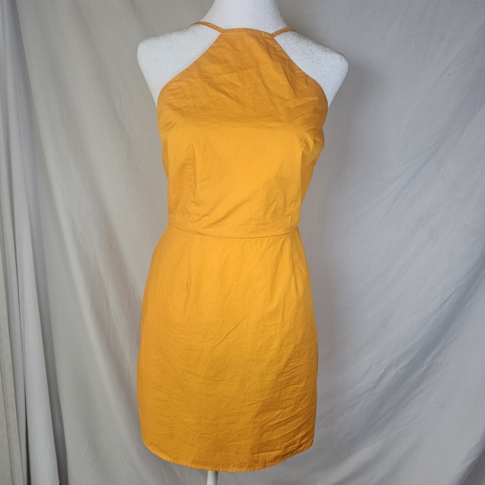 Summer Halter Mini Dress in Bright Orange